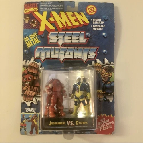 VTG 1994 Toy Biz Marvel X-Men Steel Mutants Juggernaut vs Cyclops Action Figures