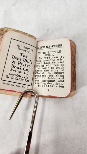 Vintage Miniature Childs Bible Prayer Book The Life of Jesus copyright 1932 2" - Picture 3 of 4