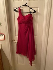 Davids bridal bridesmaid dress size 2 Red Mid Length One Shoulder