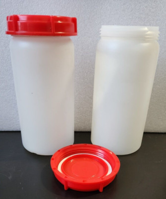 Lot of 8 INMARK HDPE Containers Sealing Red HDPE Cap Specimen Bottle | eBay