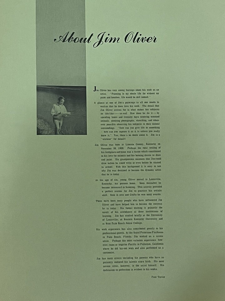 Jim Oliver Signed Eastern Gray Squirrel Print Wood Frame Plate No 1 500