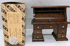 Vintage Concord Dollhouse Miniature Roll top Desk In Box.
