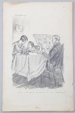 HARRY C. TEMPLE ,American  "whispering " "what do you suppose he is reading?" 