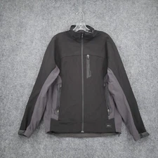 Rei Jacket Mens M Medium Gray Polartec Fleece Full Zip Stretch Mock Neck Outdoor