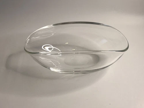 Steuben Vintage Folded Glass Bowl Signed