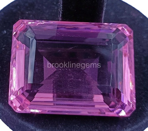 201.00 Ct Emerald Cut Pink Topaz Certified Collection Brazil Gemstone 25H - Picture 7 of 9