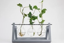 Planter Propagation Station Hydroponic Plant Transparent Vase planter w stand 3