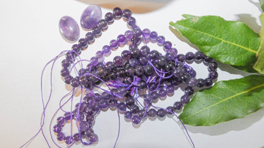 Perles en Améthyste naturelle 6mm pour atelier créatif - Set de 120 pierres de lithothérapie