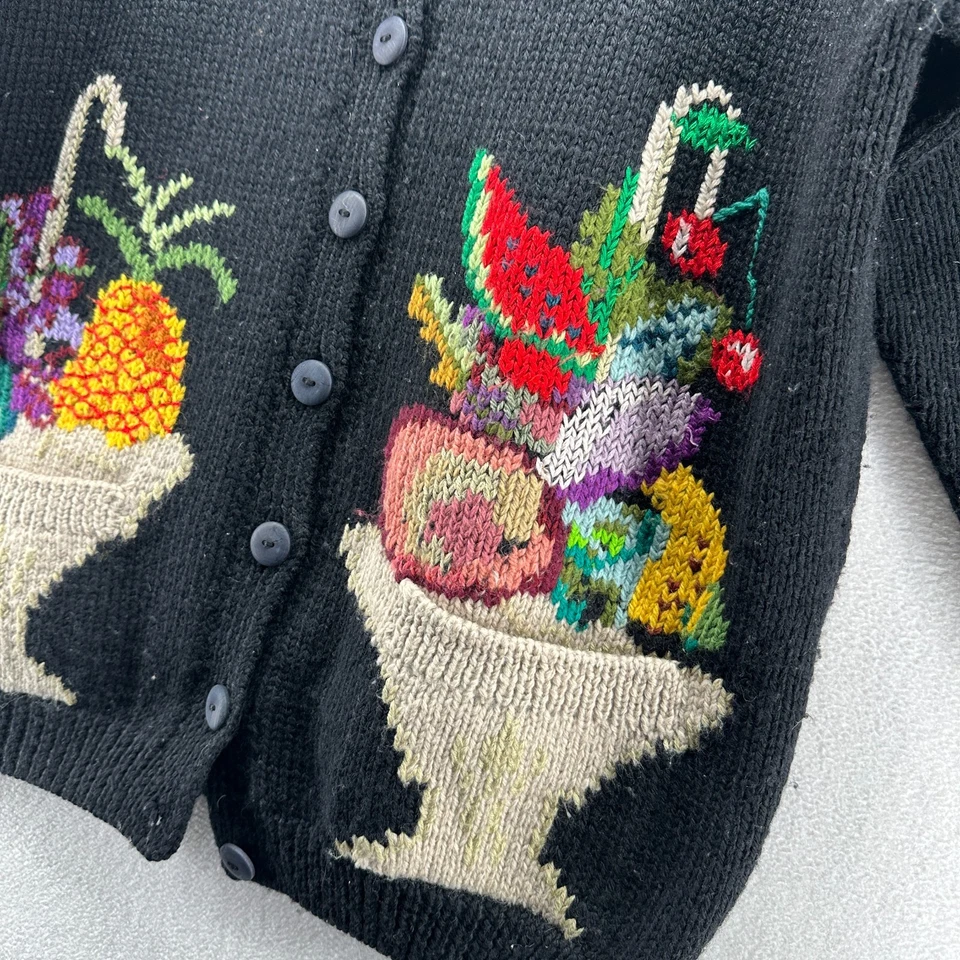 De Colección Charter Club Grueso Cárdigan Suéter Floral Para Mujer Mediano Lana Cottagecore Foto 3 de 4