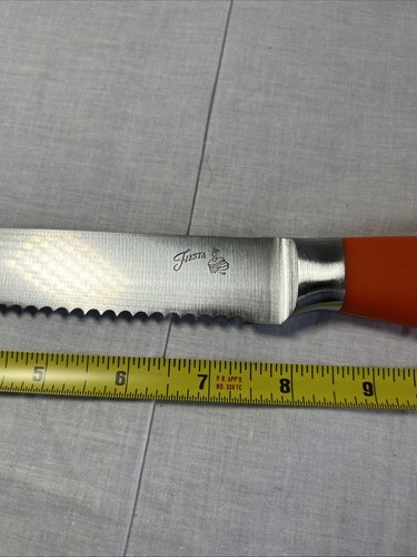 HOMER LAUGHLIN Orange FIESTA 13" SERRATED BREAD KNIFE STAINLESS MADE IN CHINA - Picture 3 of 5