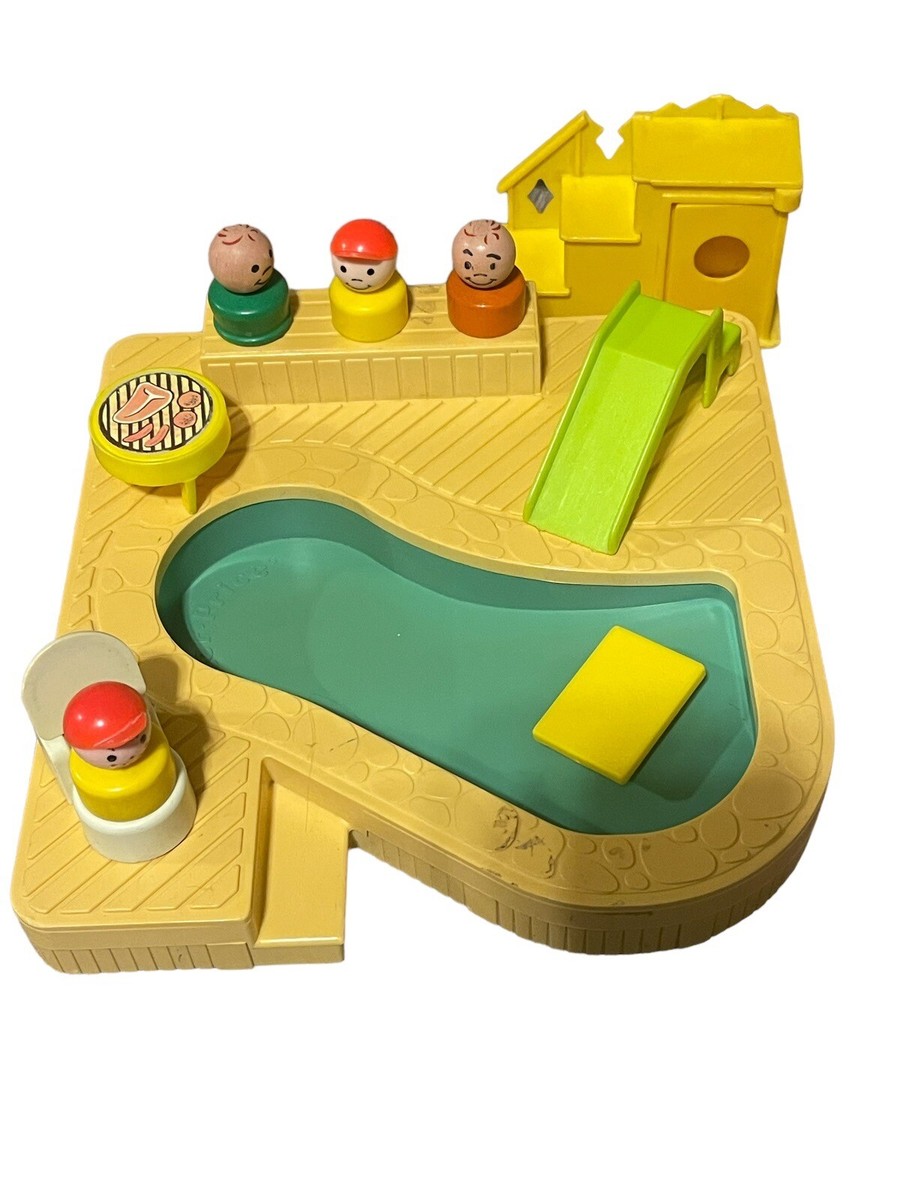 Fisher Price Vintage Little People Family Houseboat 1972 And Pool