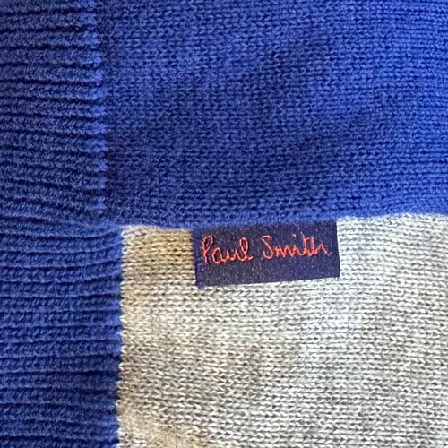 Paul Smith Junior Colorblock V-Neck Cardigan Sweater Blue/Gray 12 - Picture 6 of 7