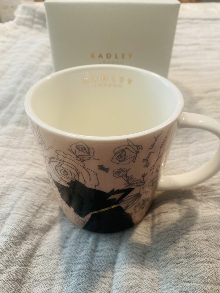 ROSEY POSEY Radley London Scottish Terrier Scotty Scottie Dog Mug Pink