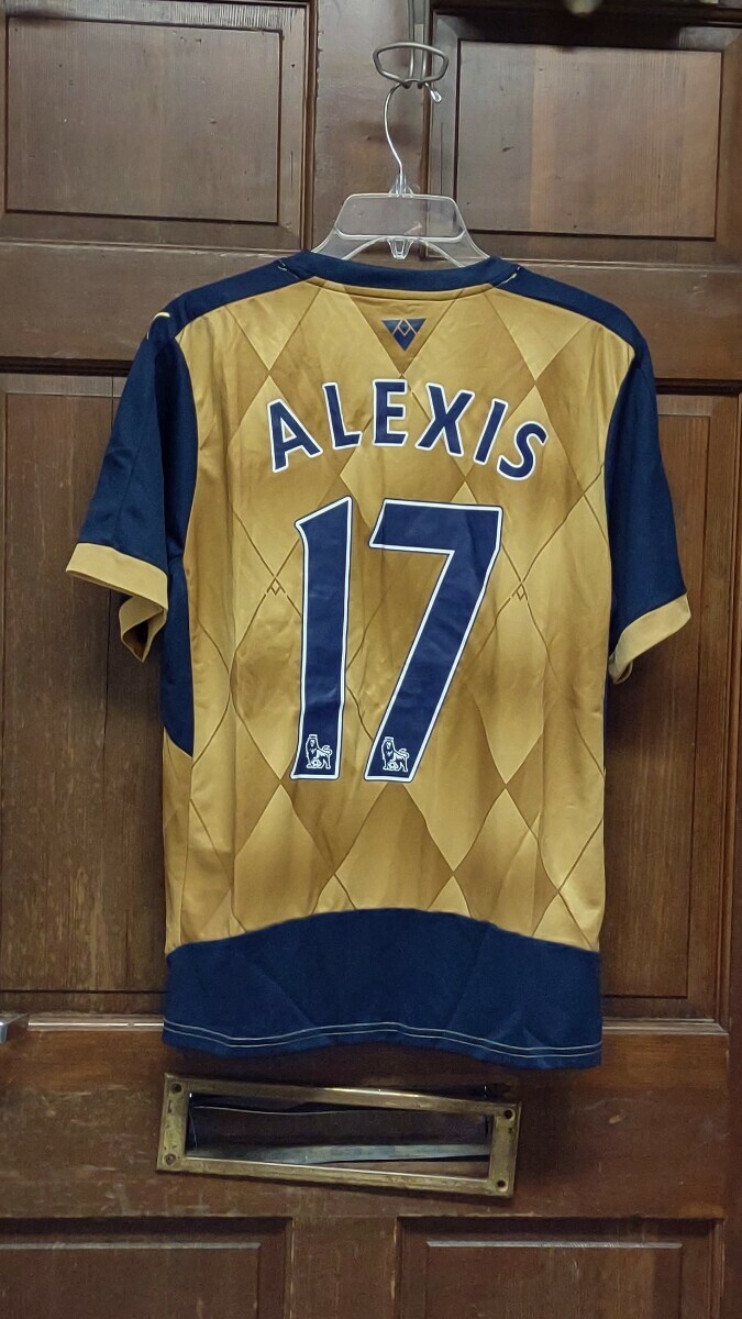 2015 Puma Arsenal Alexis #17 Gold Away Soccer Jersey