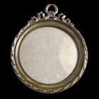 OLD 19th century bronze frame ribbon decor knotted to put or hang for photo