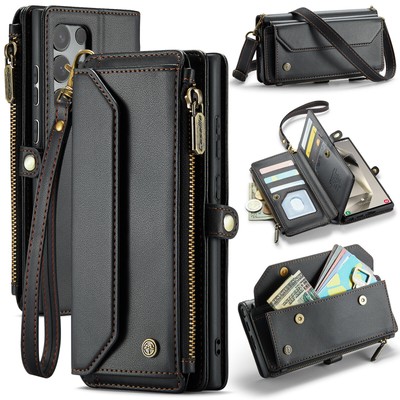 Book Wallet Hülle Mit Band Handykette Handy Tasche Schutz,PU Leder Case Magnet