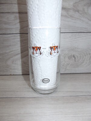 Vintage Esso Tiger Tumbler Glass 10oz. 5 1/4  Tigers 60 s Gas