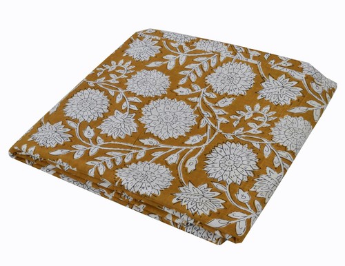 Hand Block Print Indian Cotton Dressmaking Running Craft Sewing Fabric 5 Yard - Picture 2 of 4