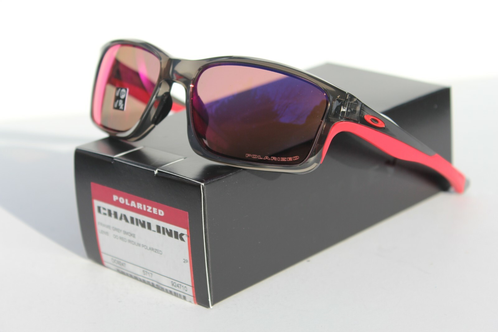 OAKLEY Chainlink POLARIZED Sunglasses Grey Smoke/OO Red Iridium NEW  OO9247-10 – Biblioteca Nacional de Angola