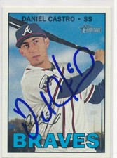 Daniel Castro Atlanta Braves Autographed 2016 Topps Heritage Card #543