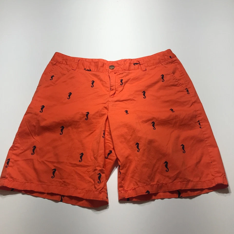 Bermudas Merona Shorts Mujer Talla 4 Naranja Estampado Caballo Mar Ligeras Cómodas Foto 2 de 4