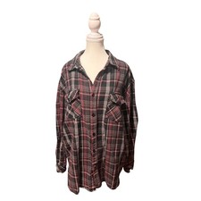 Dickies Heavyweight Plaid Button-Down Shirt   Size 2XL   100 Cotton