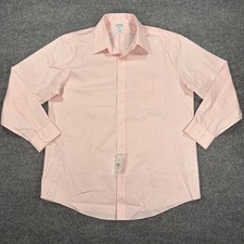 NWT Brooks Brothers Pink Dress Shirt Men 16 32/33 Long Sleeve Preppy Regular Fit