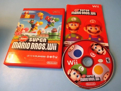 New Super Mario Bros. Wii Nintendo Wii Game w/Case & Manual
