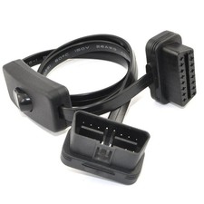 OBD 2 Cable Cord,Ultra Slim 16 pin M/F OBDII Extension Cable with Power Switc...