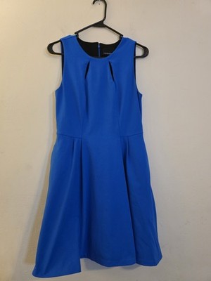 Cynthia Rowley Size Medium Blue Fit & Flare Stretch Dress Back Zipper Cut Out's