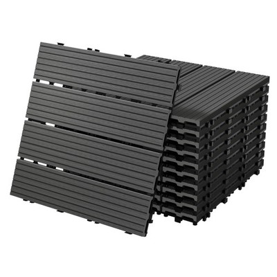 44x WPC Terrassenfliesen Balkonfliese Klickfliese Fliesen 30x30cm Anthrazit 4 m²