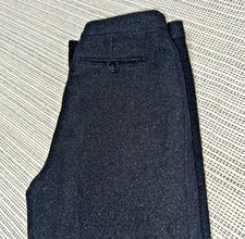 VINTAGE CHANEL WOOL BLACK WITH SHIMMER STRAIGHT LEG CASUAL DRESS PANTS Sz 34/36