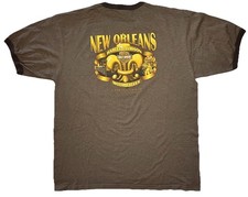 Vintage Y2K Harley Davidson New Orleans Ringer T Shirt USA Made Men’s 2X Bourbon