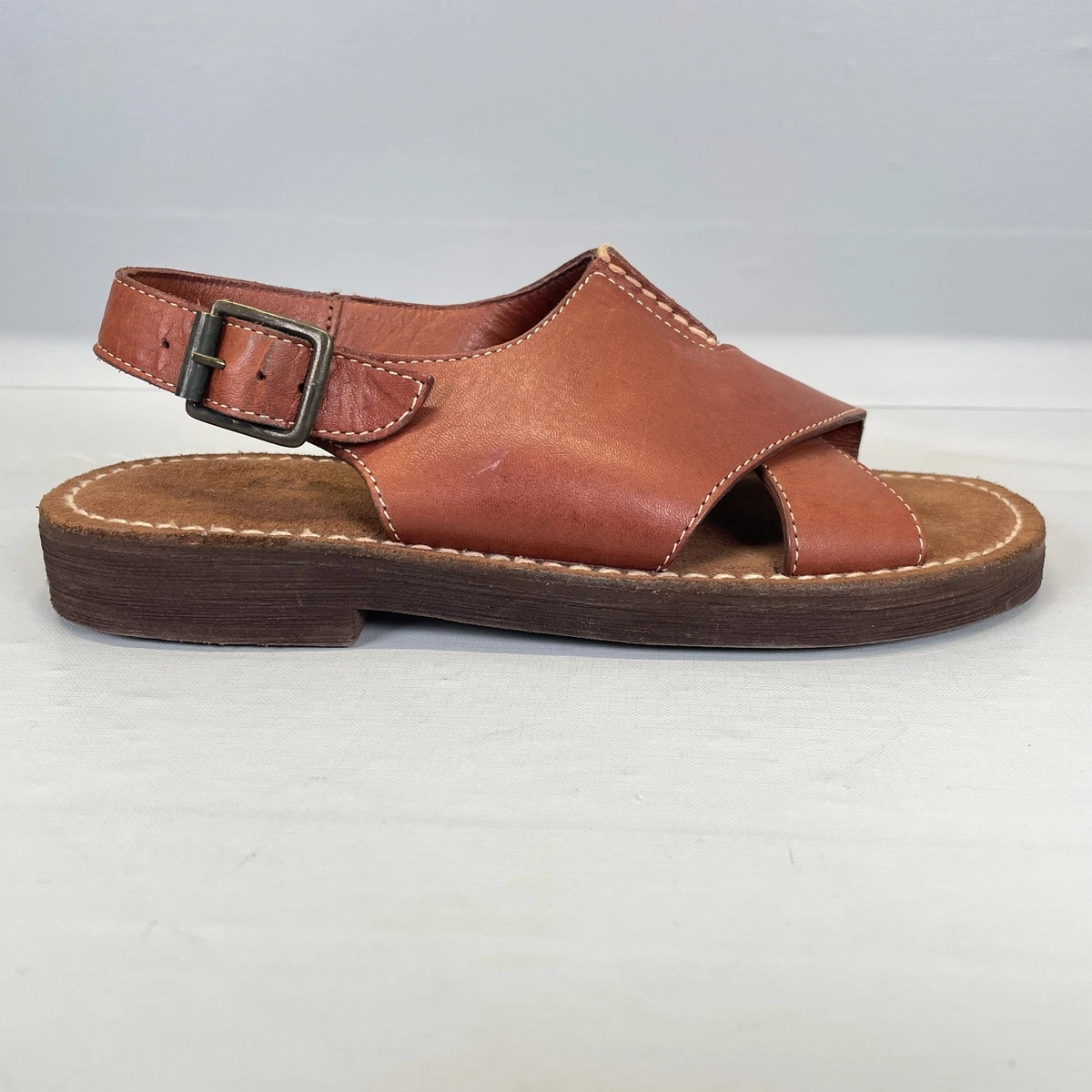 LL Bean Vintage Leather Vertigrip Slide Slip On Sandals Brown Men\'s Size 11 Men Brown Atlas Slide - Men Brown Sandals & Slippers  main image 3