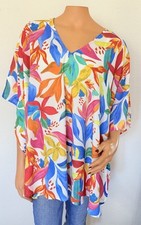 Show Me Your MuMu Sheer Floral Tunic Coverup Top Small Beach Vacation Tropical