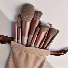 13PCS Valentine Luxury Brush Set-Vegan Cruelty-Free Makeup Brushes w/Travel Pouc