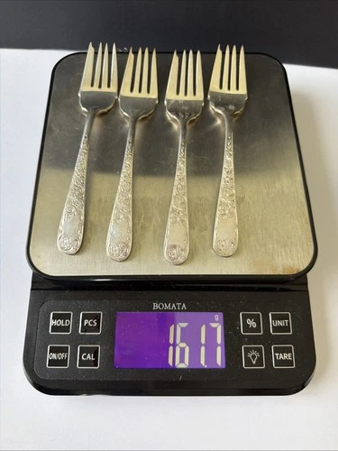 S Kirk & Son Sterling Silver 6 1/4" Salad/Dessert Fork. Set Of 4.  161.7g