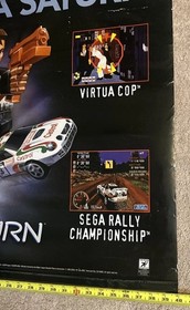 Sega Saturn Store Display Promo Banner 1995 40X28 Nintendo Standee Sonic Genesis
