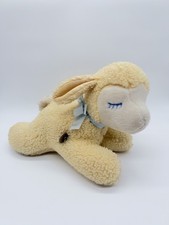 Vintage Eden Wind Up Musical Sleeping Lamb Lovey Stuffy Pale Yellow Music Works