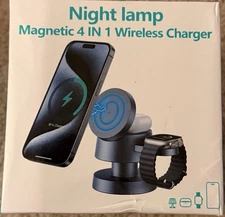 Night Lamp  Magnetic 4 In 1 Wireless Charger For Cell Phones & Smartwatches