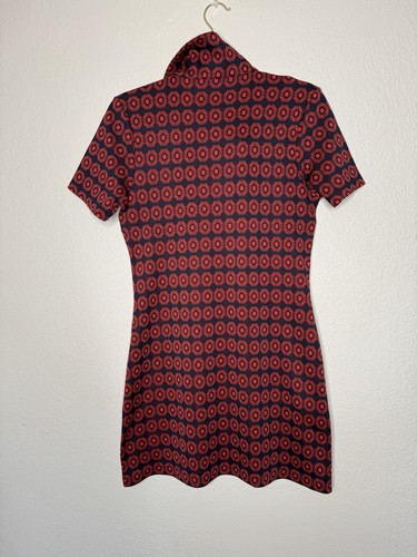 Tory Burch SPORT Dress Performance Jacquard Geo Navy Chalet Aline Blue Red Small - Picture 8 of 8