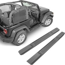 Running Boards Compatible with 2007-2018 Jeep Wrangler JK Unlimited 2-Door Black