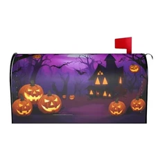  Halloween Scary Night Pumpkin Lanterns Welcome Magnetic 21x18 in Pattern15