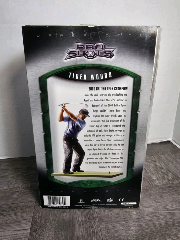 "Figura de golf Upper Deck Pro Shots Tiger Woods 2000 British Open Champion 7"" * Nueva" Foto 3 de 4