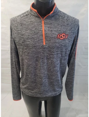 Oklahoma State Cowboys Pullover Adult Small - Colosseum 1/4 ZIp Lightweight # - Image 1 of 4