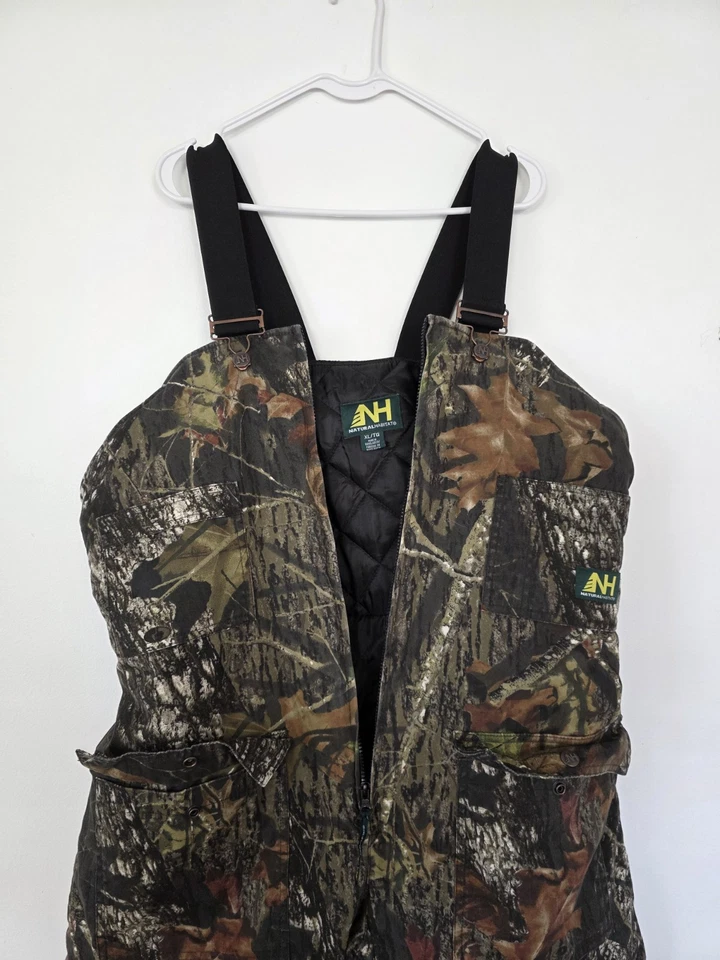 Natural Habitat Insulated Camo Hunting Bib Overalls Men’s XL Mossy Oak - Image 2 of 4