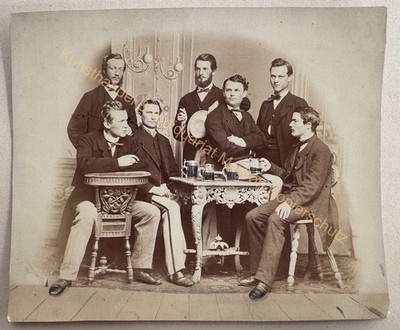 orig. Foto Fotografie Studenten Bau-Akademie um 1875 Berlin 20x24cm