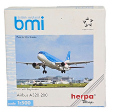 Herpa Wings British Midland BMI Airbus A320-200 Scale 1:500 Art Nr 513036 Boxed.