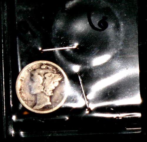 1918-S  SILVER MERCURY DIME - GRADES "GOOD"