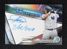 2021 Bowman Chrome Prime Signatures 27/50 Jasson Dominguez #PCS-JD Auto 1v3